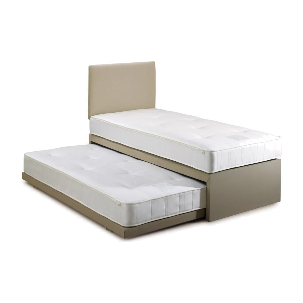 John Lewis & Partners Savoy Guest Bed with Two Open Spring Mattresses, Single, Topaz Beige – image 1