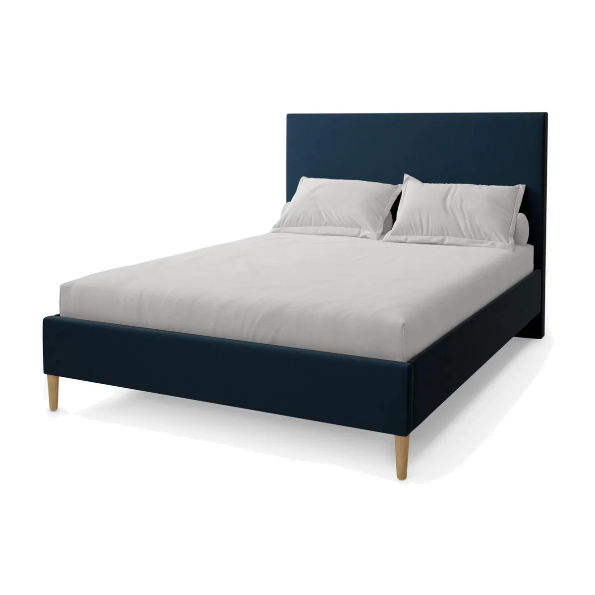 Koti Home Plain Upholstered Bed Frame, Double – image 1