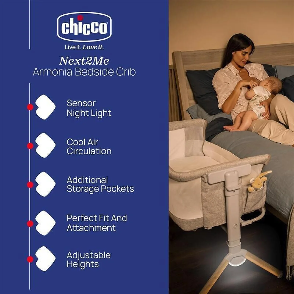 Next2Me Armonia Bedside Crib – image 2