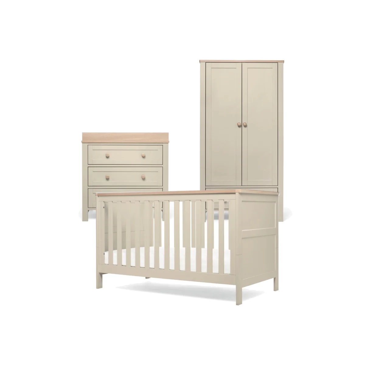 Mamas & Papas Wedmore 3 Piece Cot Bed Set Light Brown
