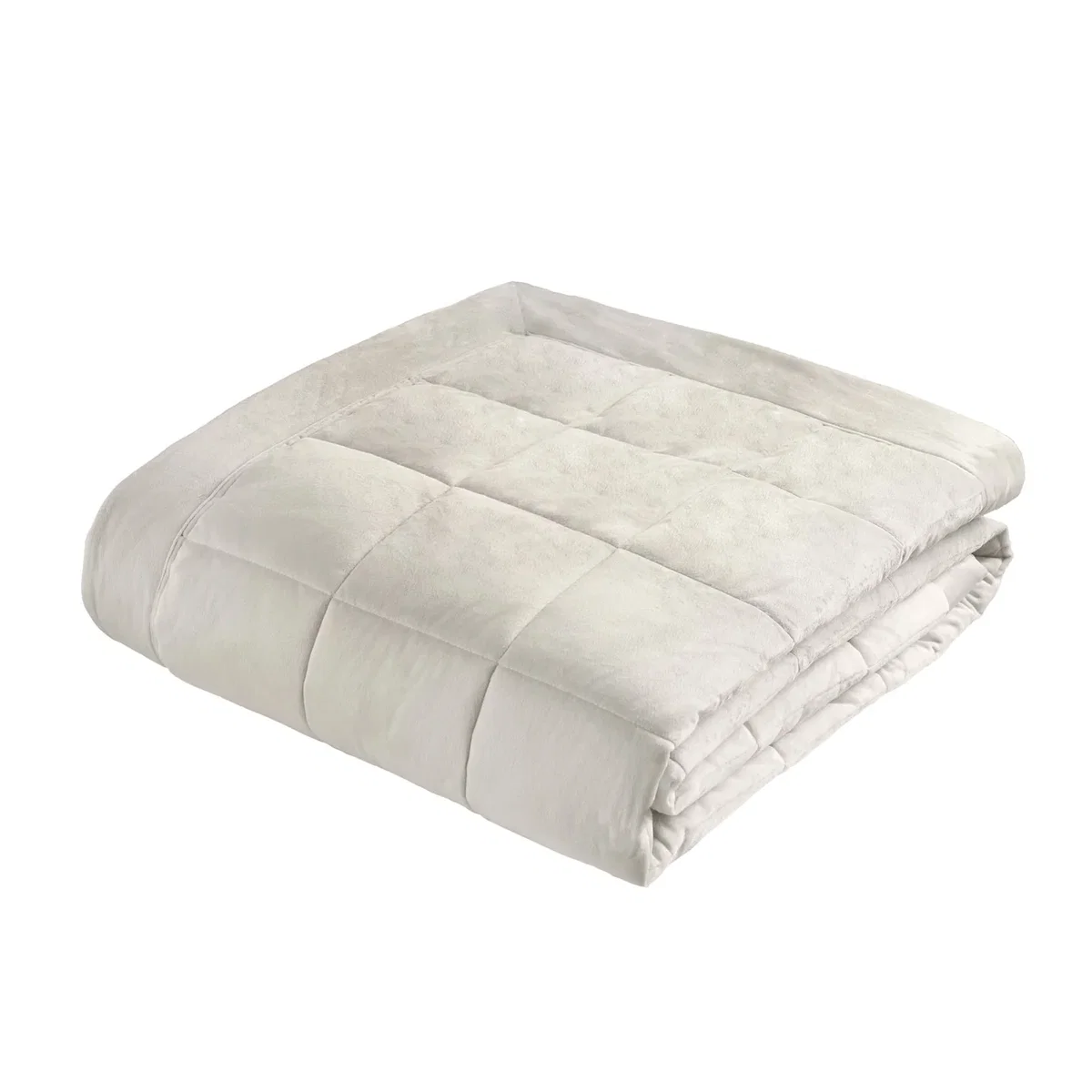 Matt Velvet Quilted Bedspread - Cream – image 3