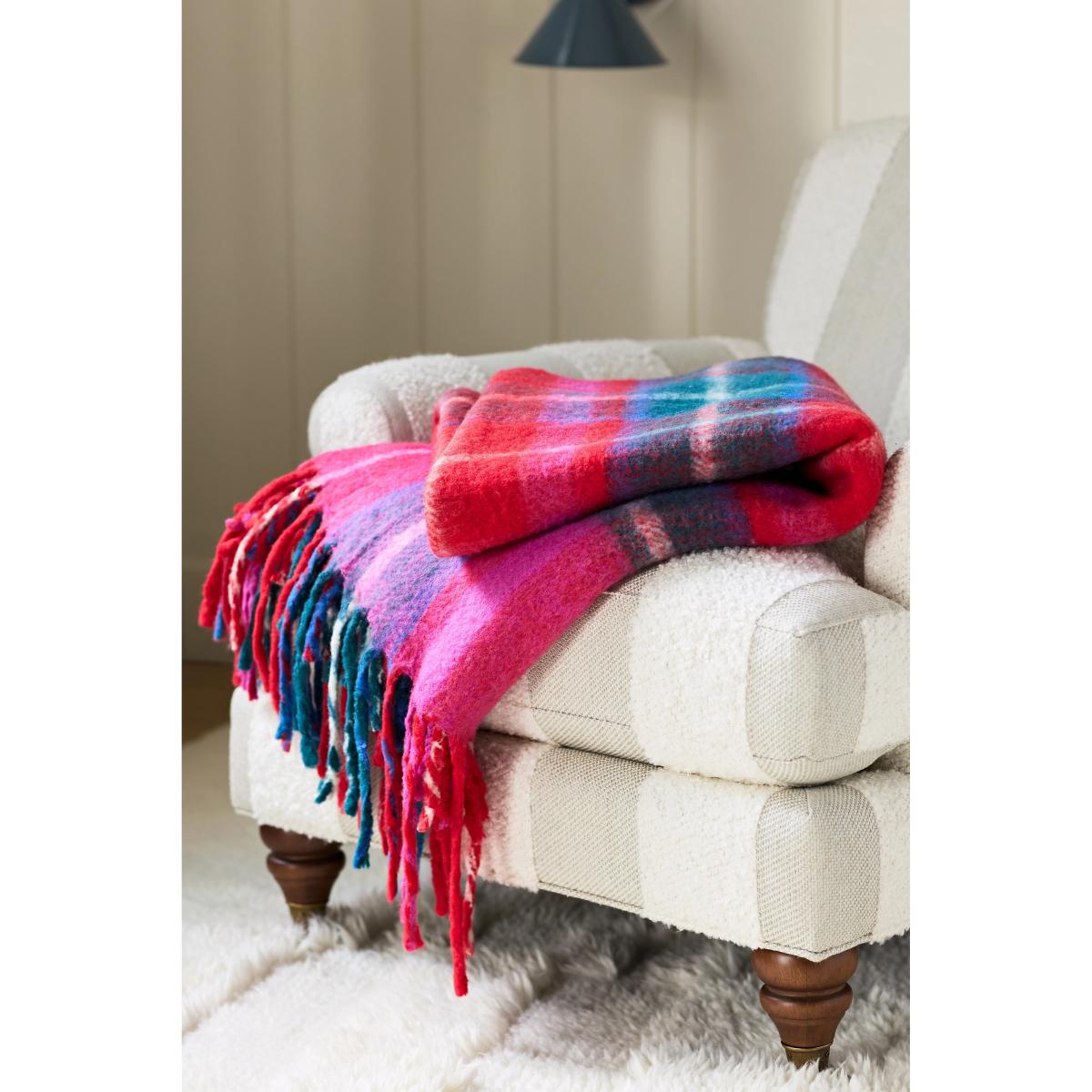 Tartan Wool Plaid Throw Blanket – image 3