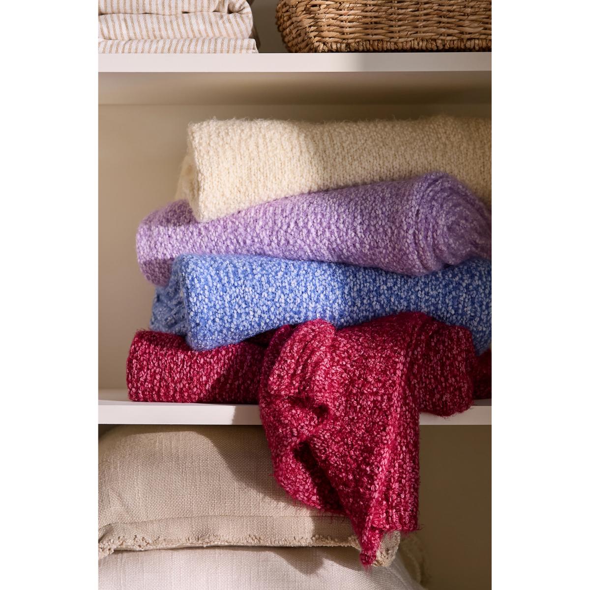 Eyelash Popcorn Knitted Throw Blanket – image 2