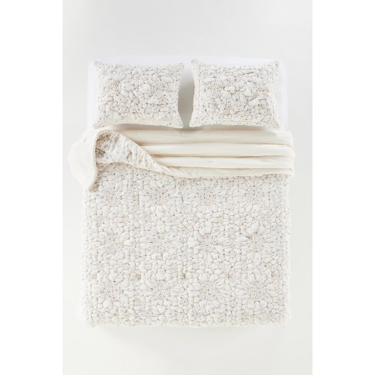 Dahlia Cotton Voile Floral Printed Textured Bedspread – image 2