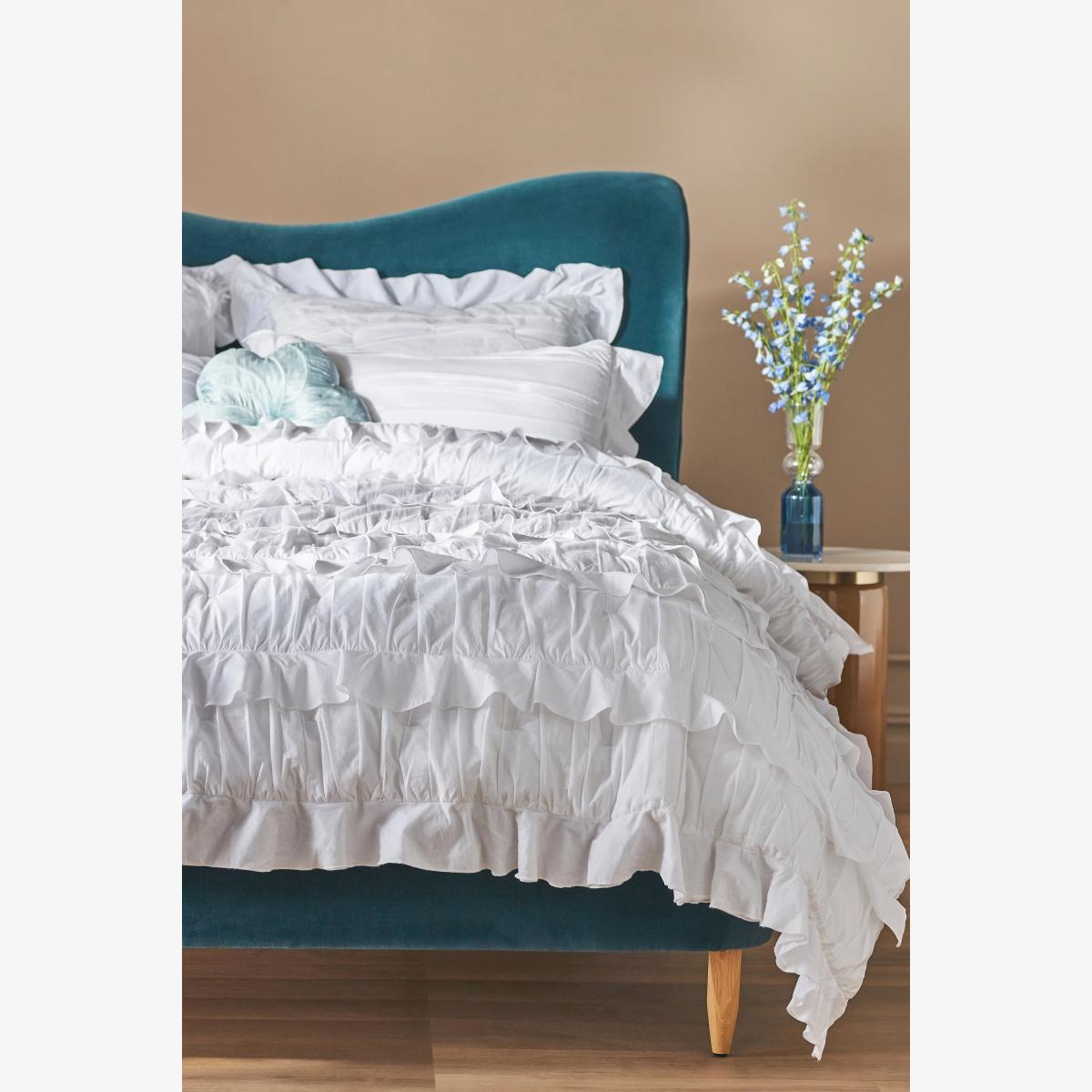 Zaida Ruffled Voile Quilted Bedspread – image 1