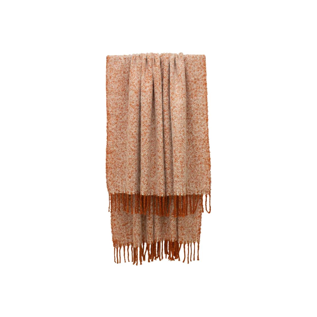 Soft Rust Throw Blanket, Orange | Barker & Stonehouse