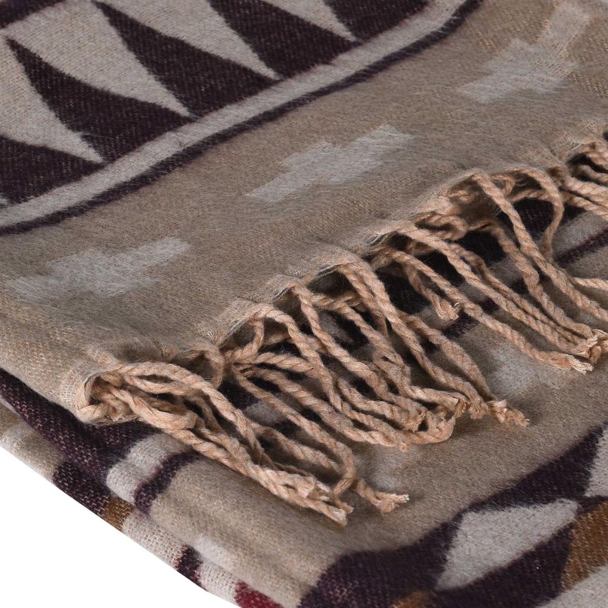 Natural Pattern Throw Blanket, Neutral | Barker & Stonehouse – image 2