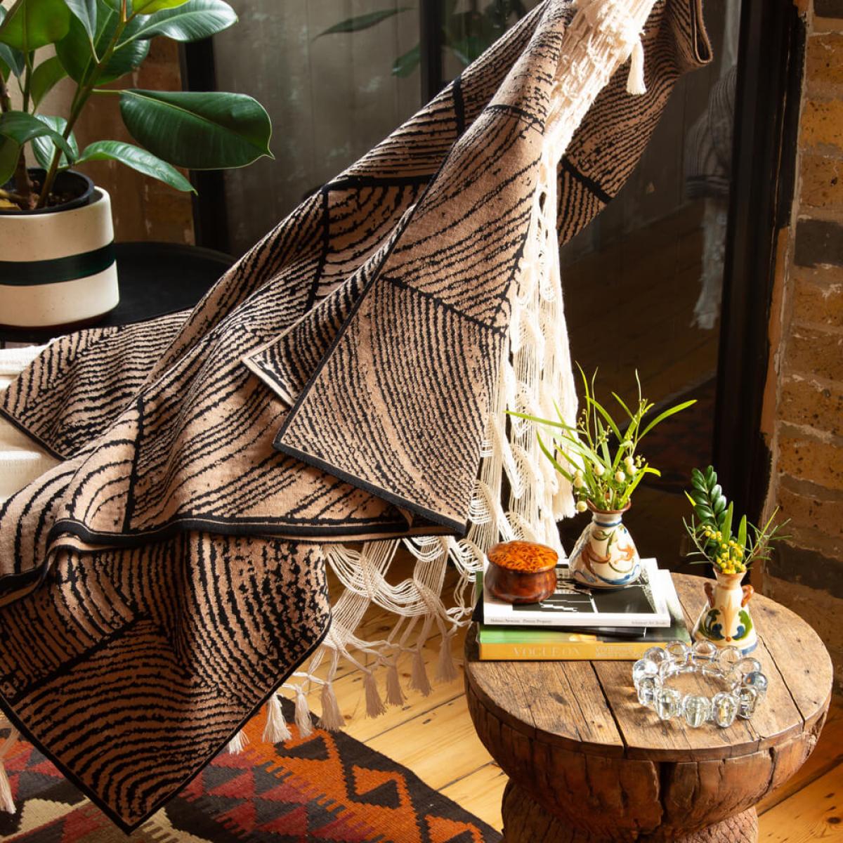 Hazelnut Wood Block Throw – image 2