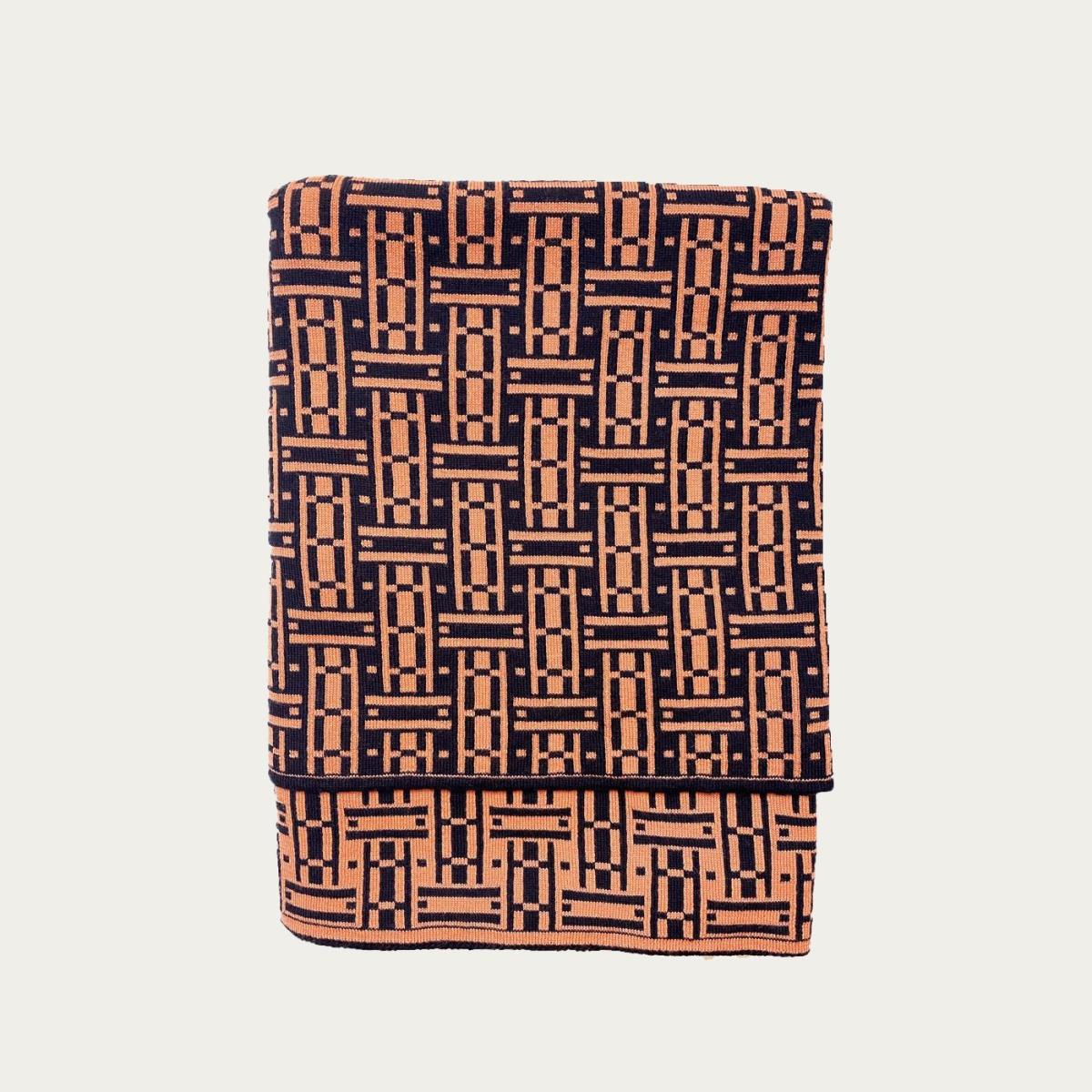 Neon Coral Parquet Throw – image 2