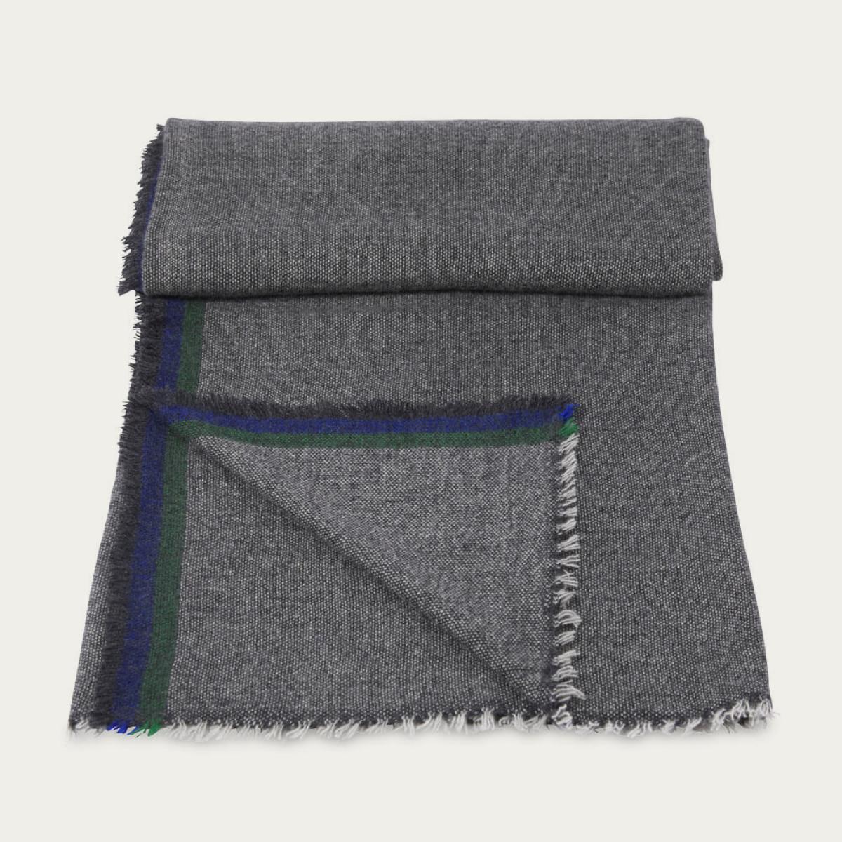 Charcoal Blue & Tree Chamonix Cashmere Throw