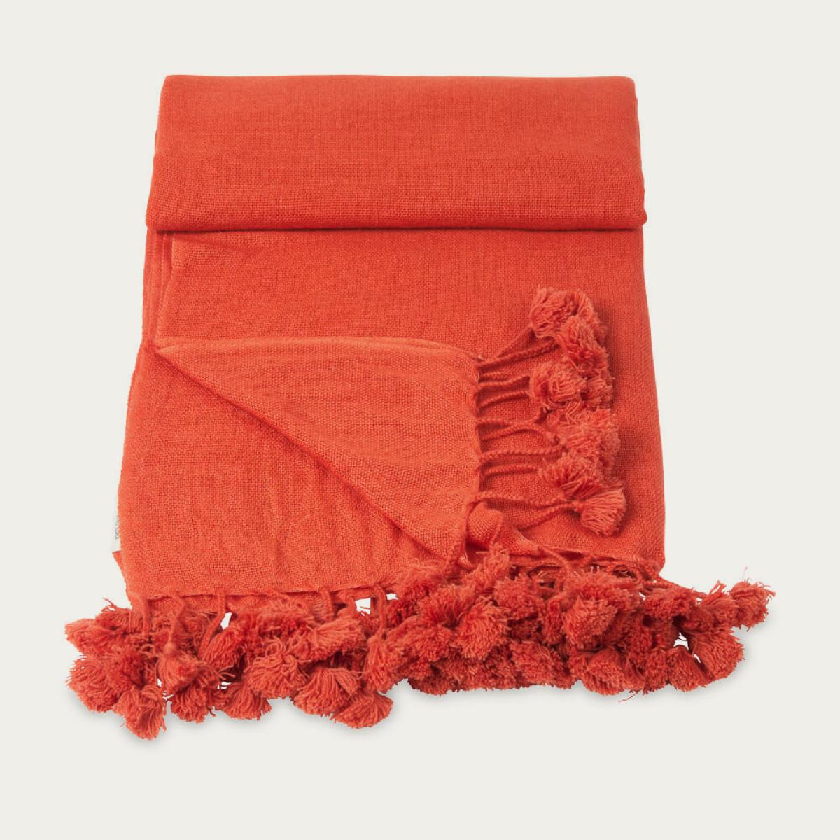 Maple Wanaka Cashmere Throw with Pompoms