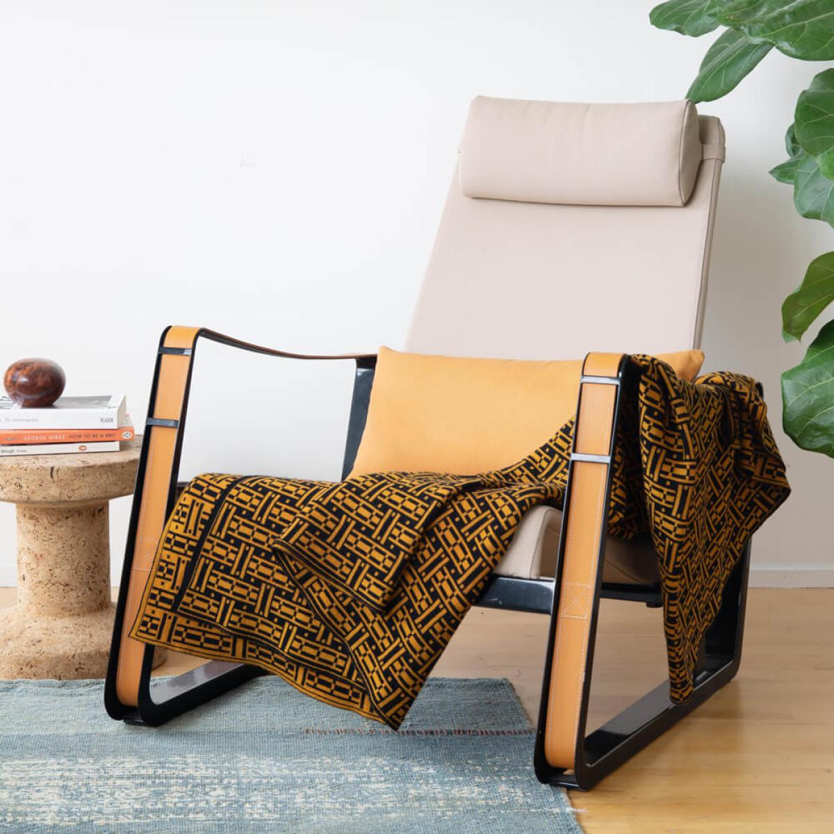 Saffron Parquet Throw – image 2