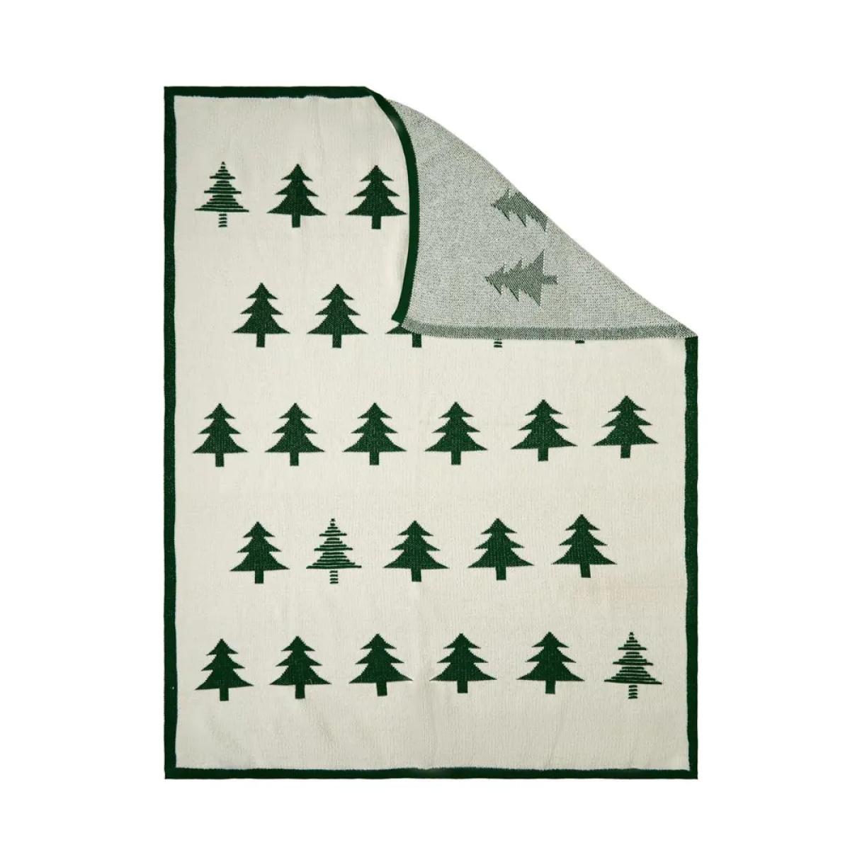 Christmas Tree Throw, Green and Natural – image 2