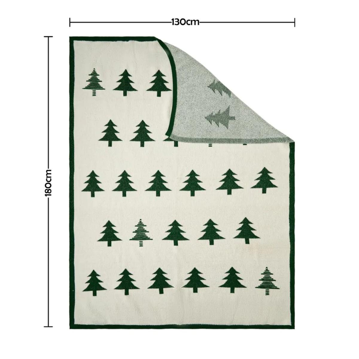 Christmas Tree Throw, Green and Natural – image 4