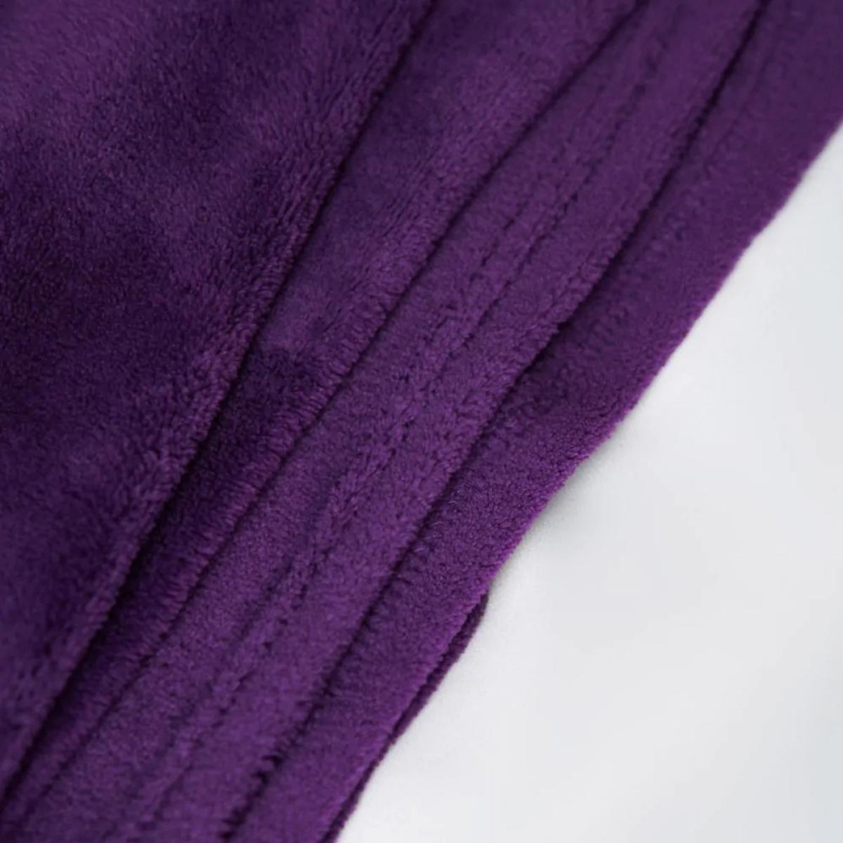 Jumbo Microfleece Throw, Plum – image 3