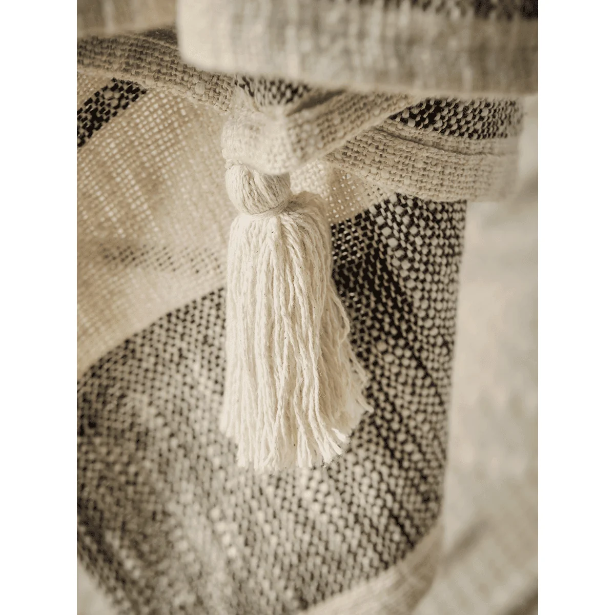 NEW Monochrome Stripe Cotton Throw – image 3