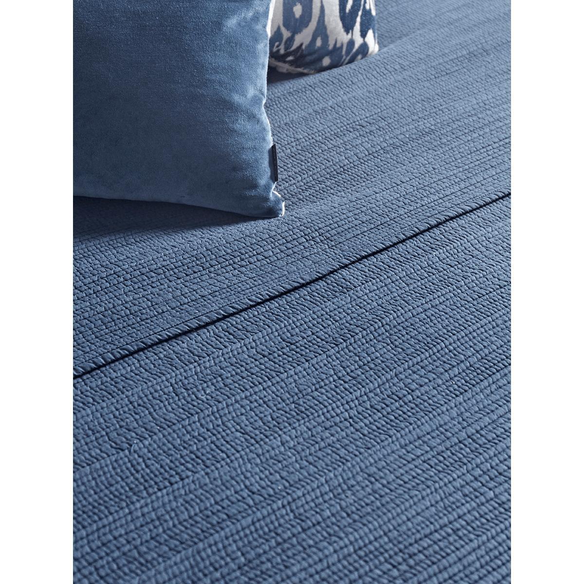 NEW Cotton Quilted Bedspread - Indigo – image 3