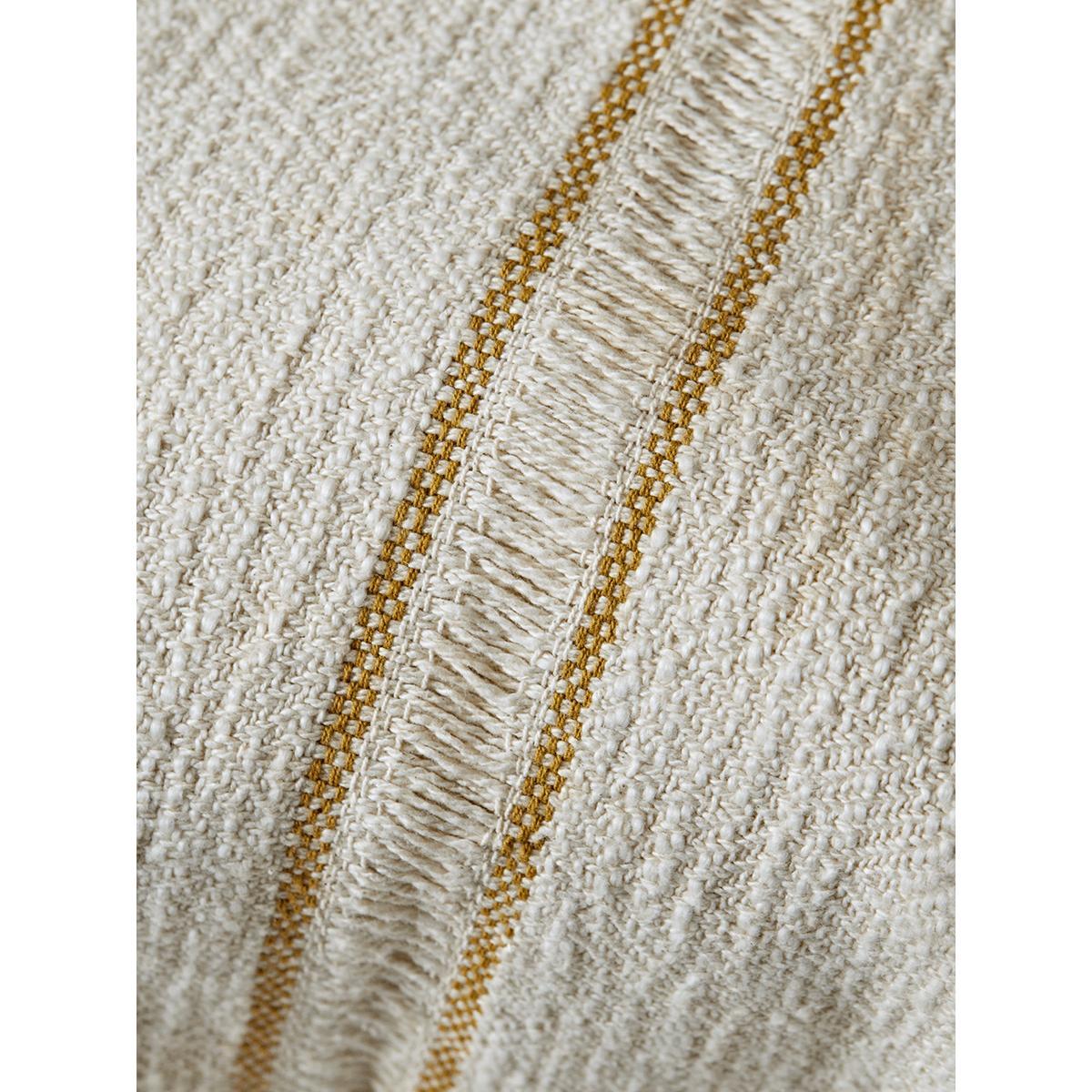 Woven Fringed Throw - Mustard – image 4