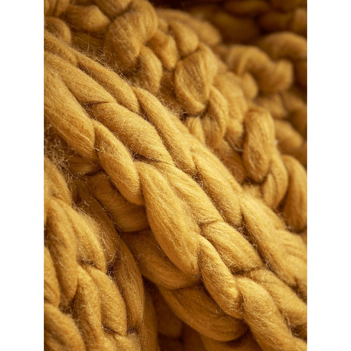 Chunky Knit Throw - Mustard – image 2