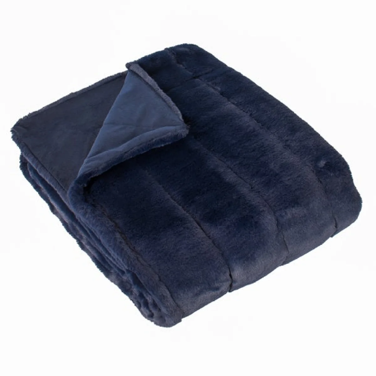 Empress Faux Fur Throw Navy – image 3