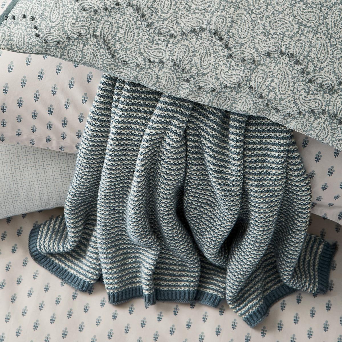 Murmur Edie Lough Green Throw Green and White – image 1