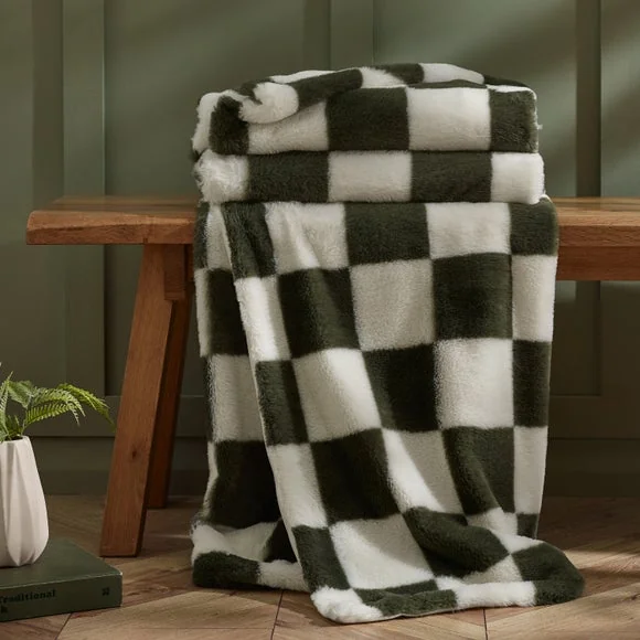 Cosy Soft Checkerboard Throw Blanket 130cm x 170cm – image 1