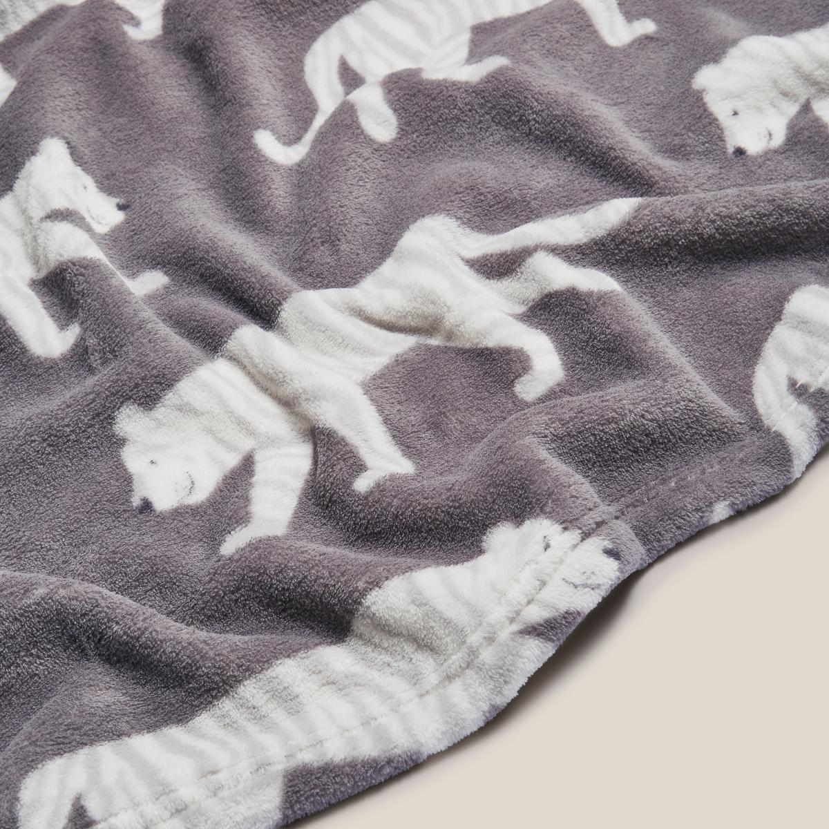Tao the Tiger Fleece Throw Grey – image 3