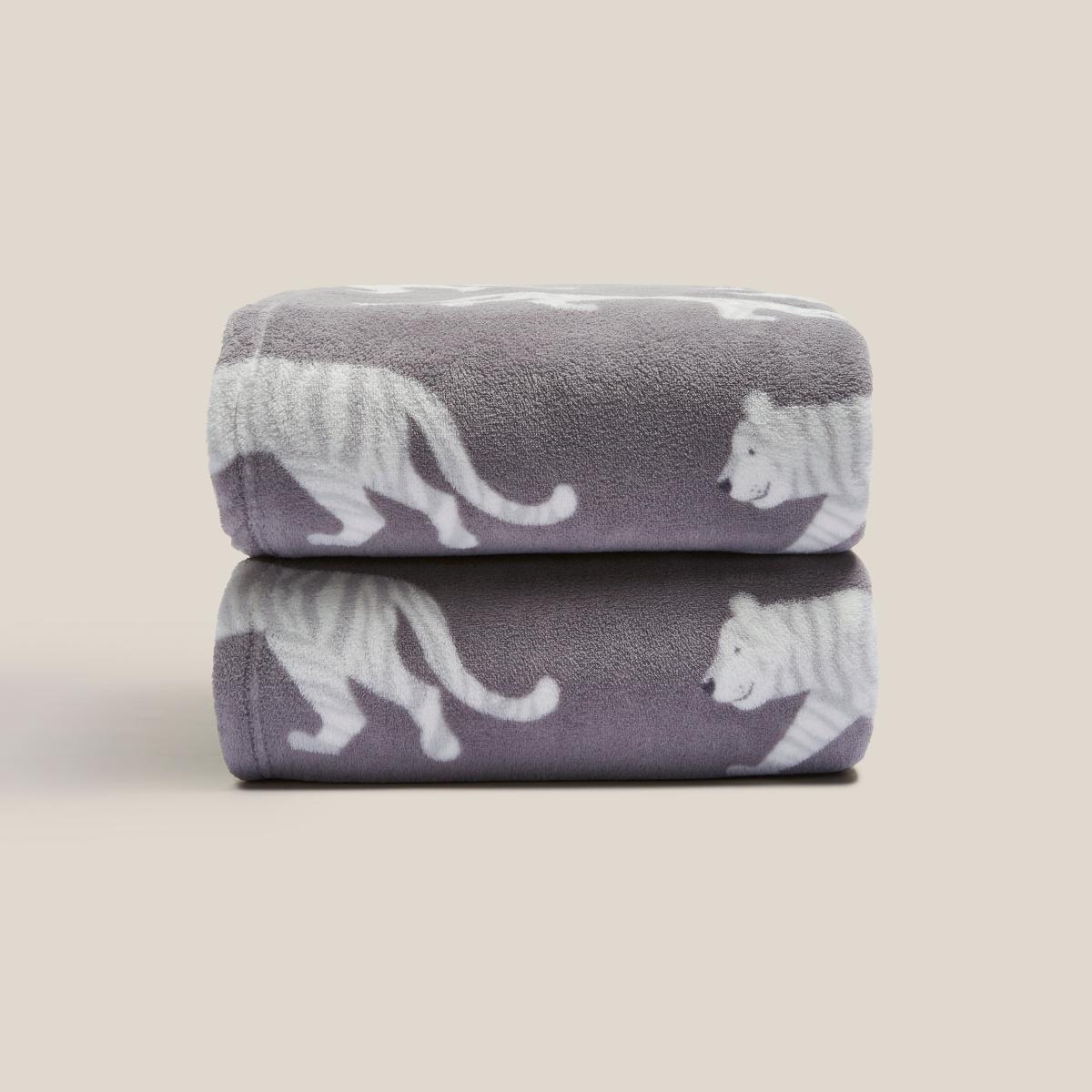 Tao the Tiger Fleece Throw Grey – image 4