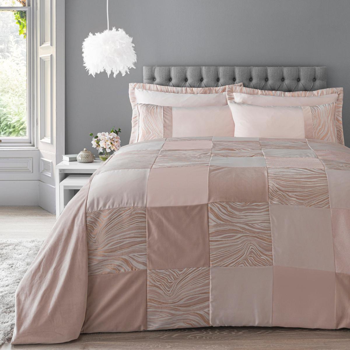 Keeley Pink Patchwork Bedspread Pink – image 1