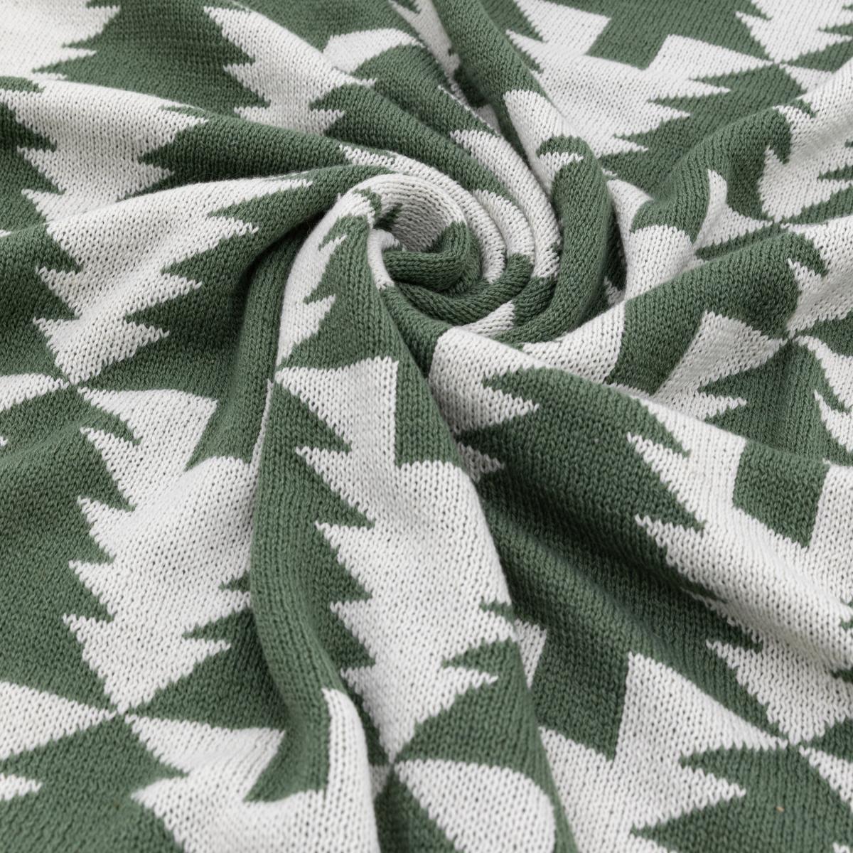 Charming Noel Knitted Tree Throw 130cm x 170cm Green – image 4