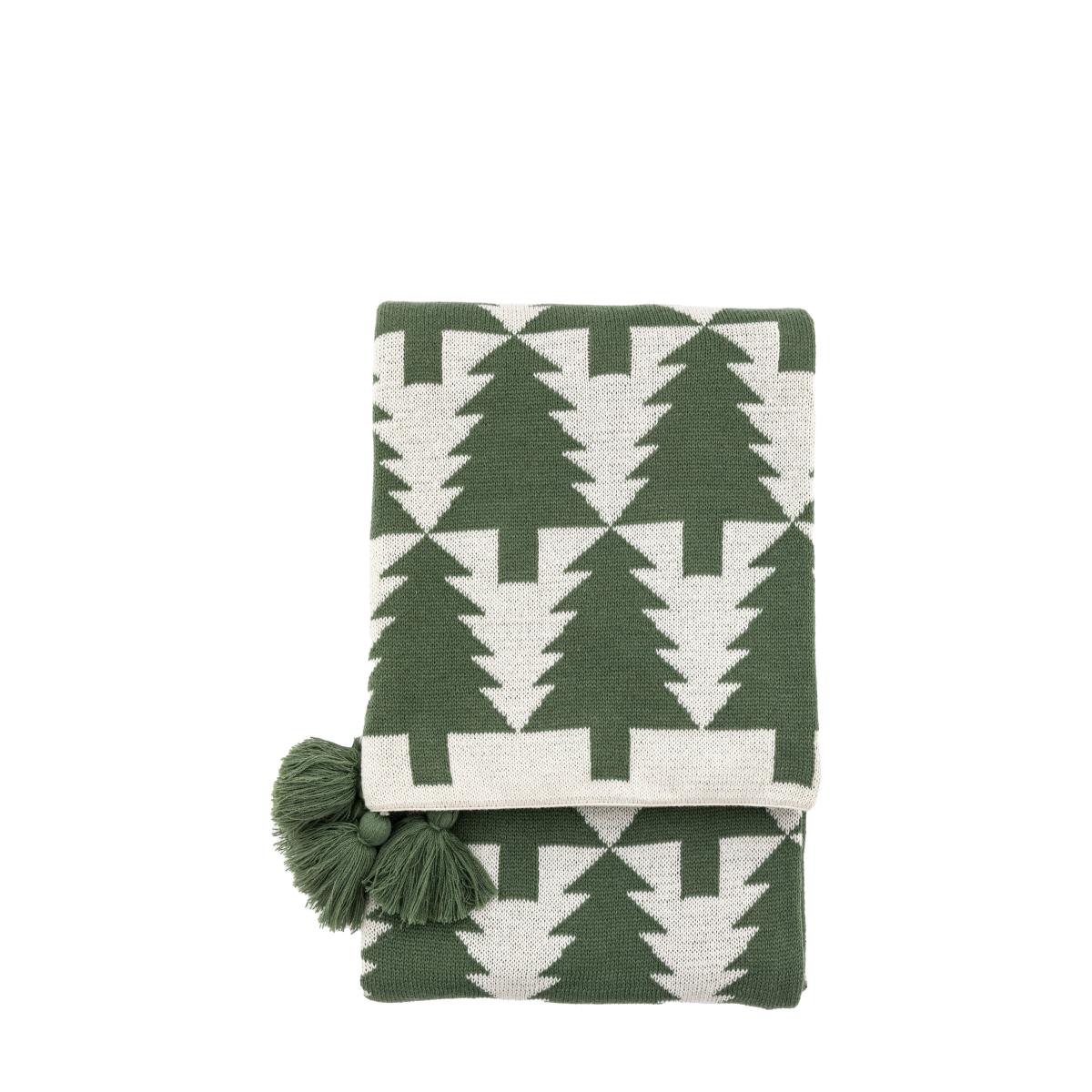 Charming Noel Knitted Tree Throw 130cm x 170cm Green – image 5