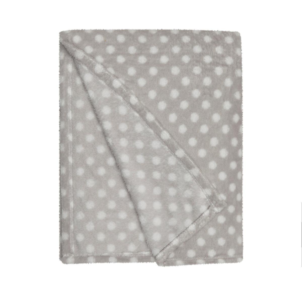 Spotted Grey Printed Fleece 130cm x 170cm Throw Grey – image 2