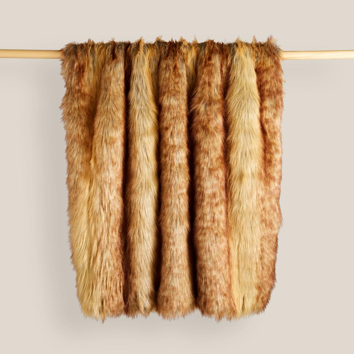 Fox Faux Fur 130x180cm Brown Throw Brown – image 2