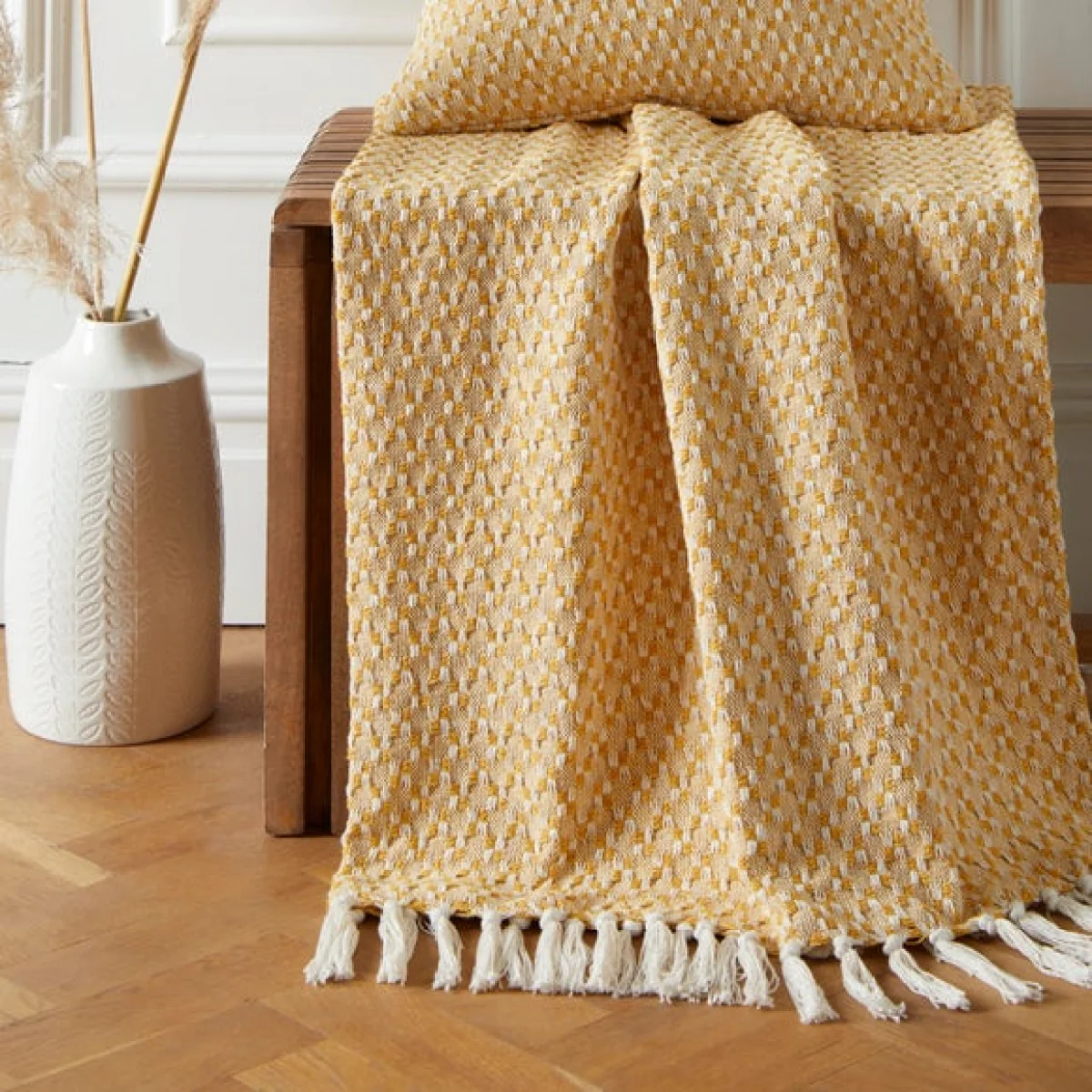 Bexley Throw 130cm x 180cm Ochre (Yellow) – image 1