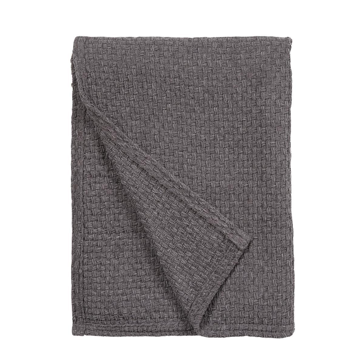 Chenille Basketweave 130cm x 180cm Throw Navy – image 2