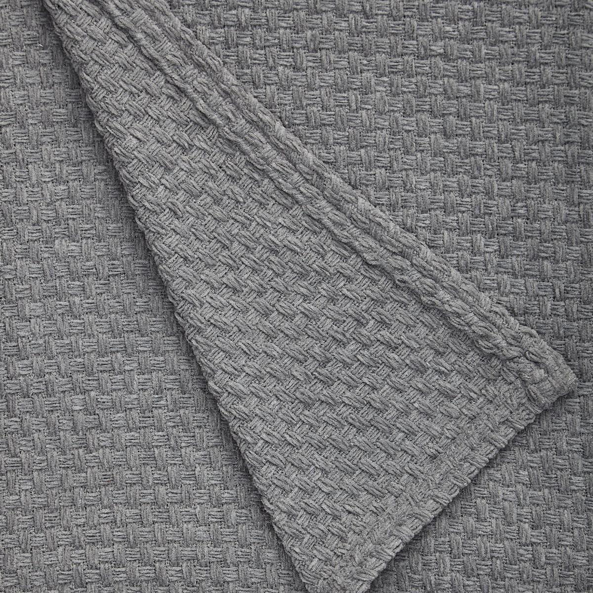 Chenille Basketweave 130cm x 180cm Throw Navy – image 3