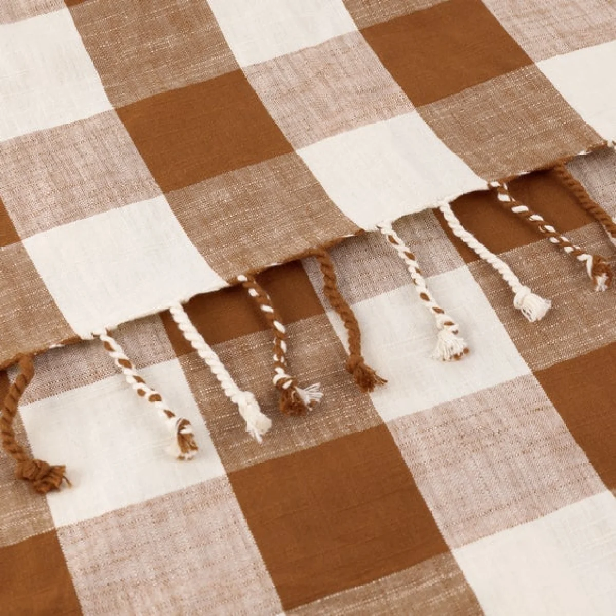 Yard Chesil Check Cotton Throw Blanket 130cm x 170cm – image 2