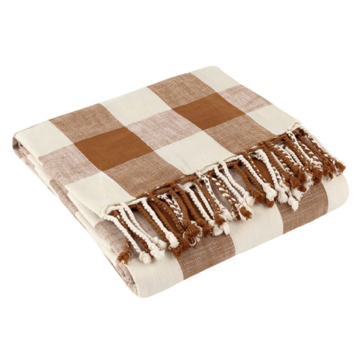 Yard Chesil Check Cotton Throw Blanket 130cm x 170cm – image 4