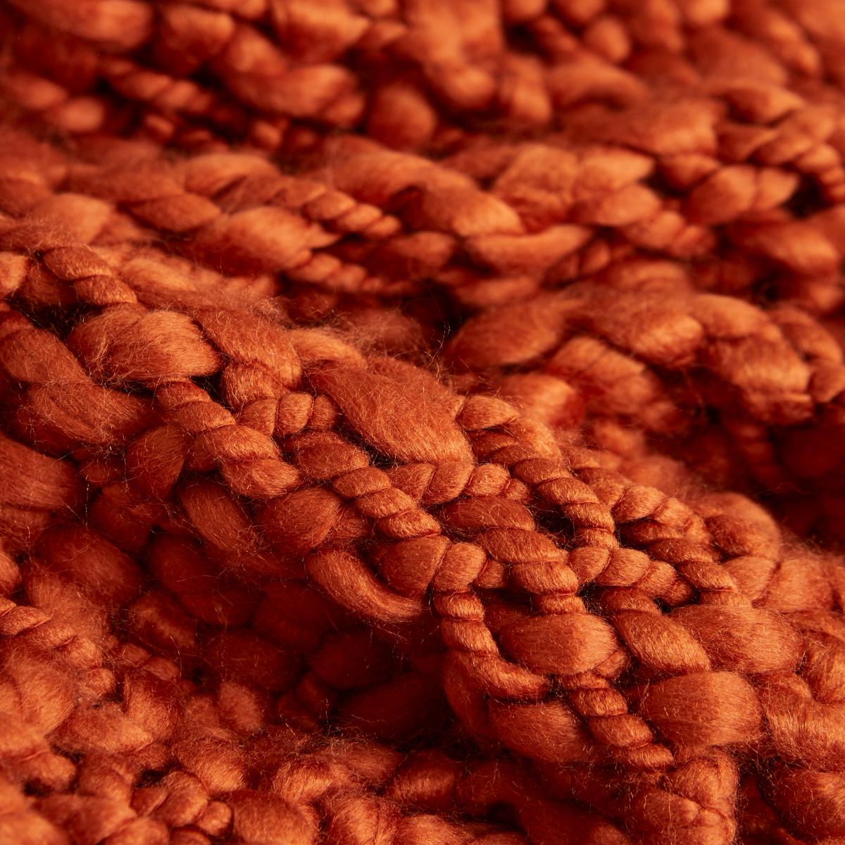 Freya Chunky Knit 130cm x 180cm Throw Orange – image 4
