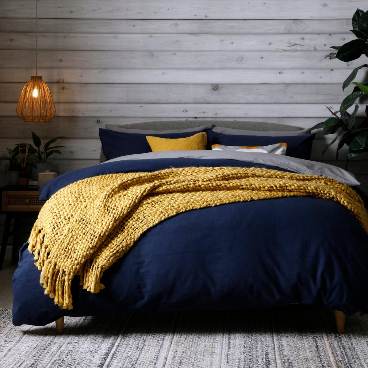 Freya Chunky Knit 130cm x 180cm Throw Orange – image 6