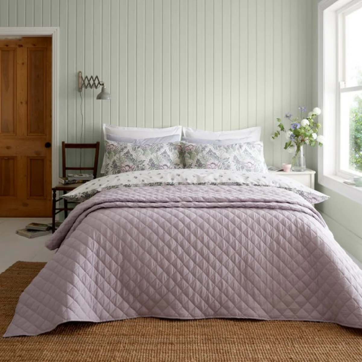 Parker Quilted Bedspread Lilac – image 1