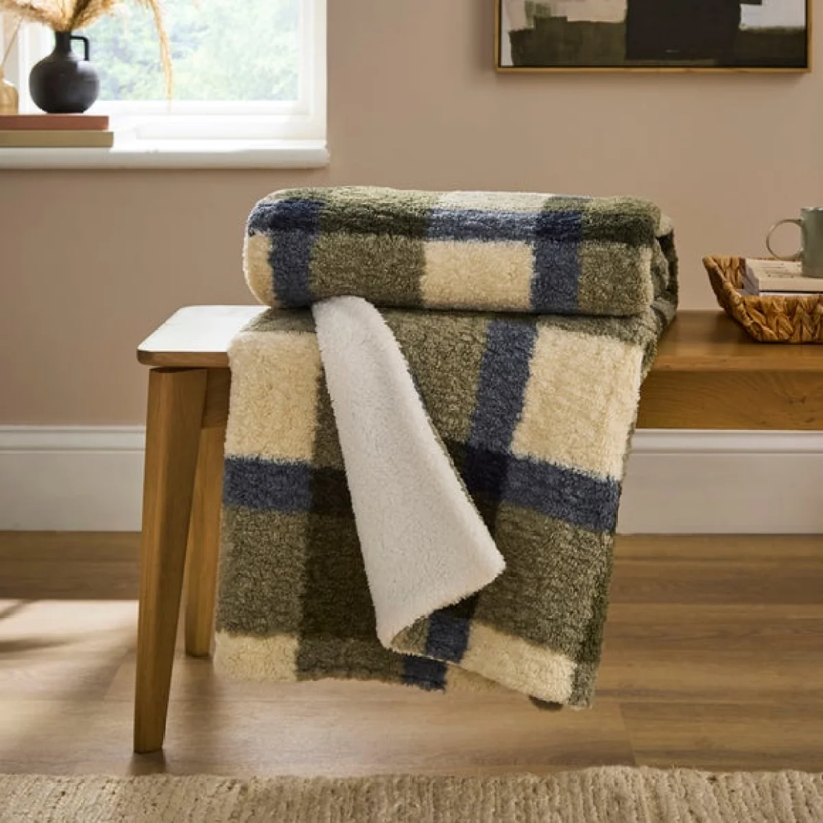 Check Throw Blanket 130cm x 180cm – image 1
