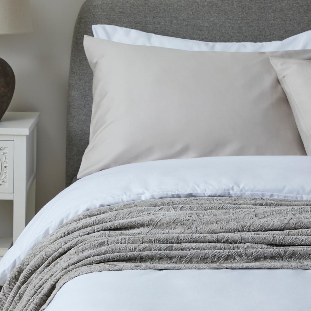Stonewashed Chenille Stone Bedspread Stone (Grey) – image 3