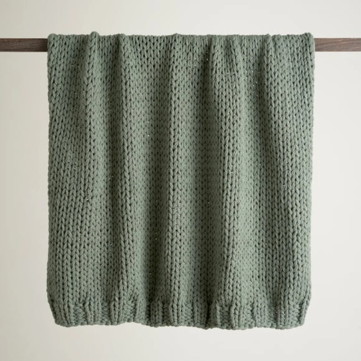 Chunky Knit Recycled Throw 130cm x 170cm Teal (Blue) – image 2