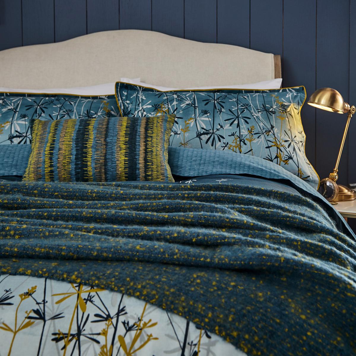 Clarissa Hulse Goosegrass Blue Throw Blue and Yellow – image 2