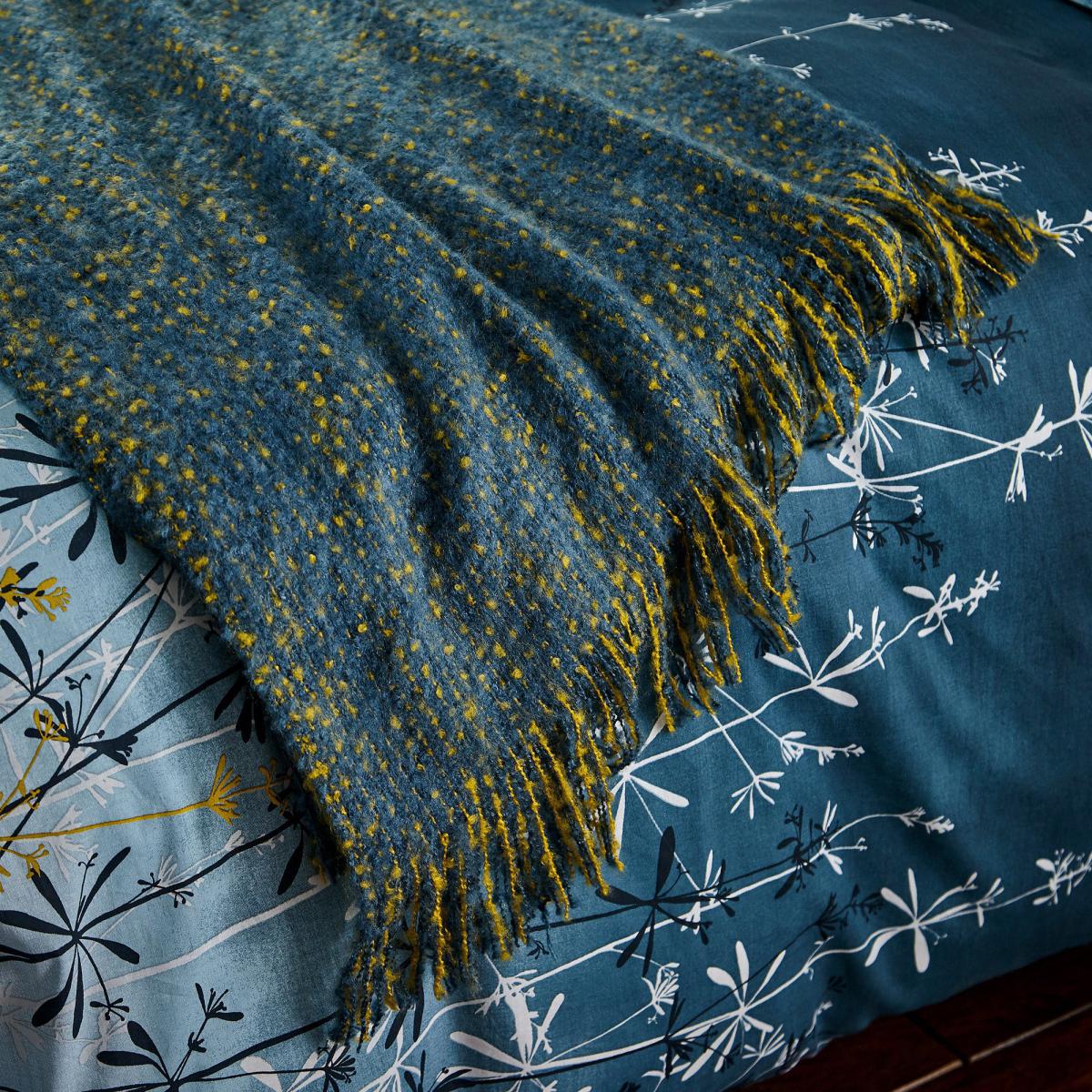 Clarissa Hulse Goosegrass Blue Throw Blue and Yellow – image 3