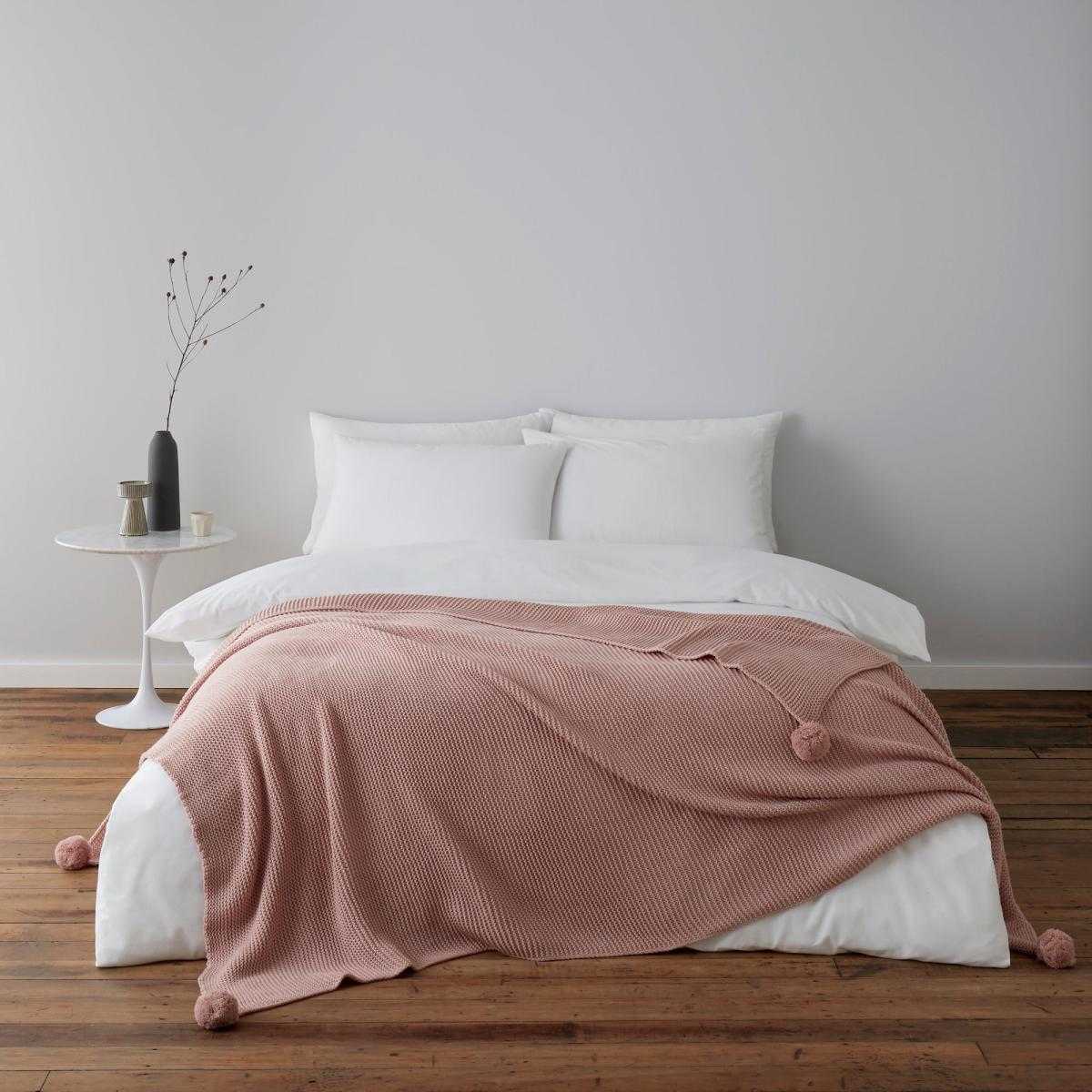 Pom Pom Knit Blush Throw Blush (Pink) – image 2