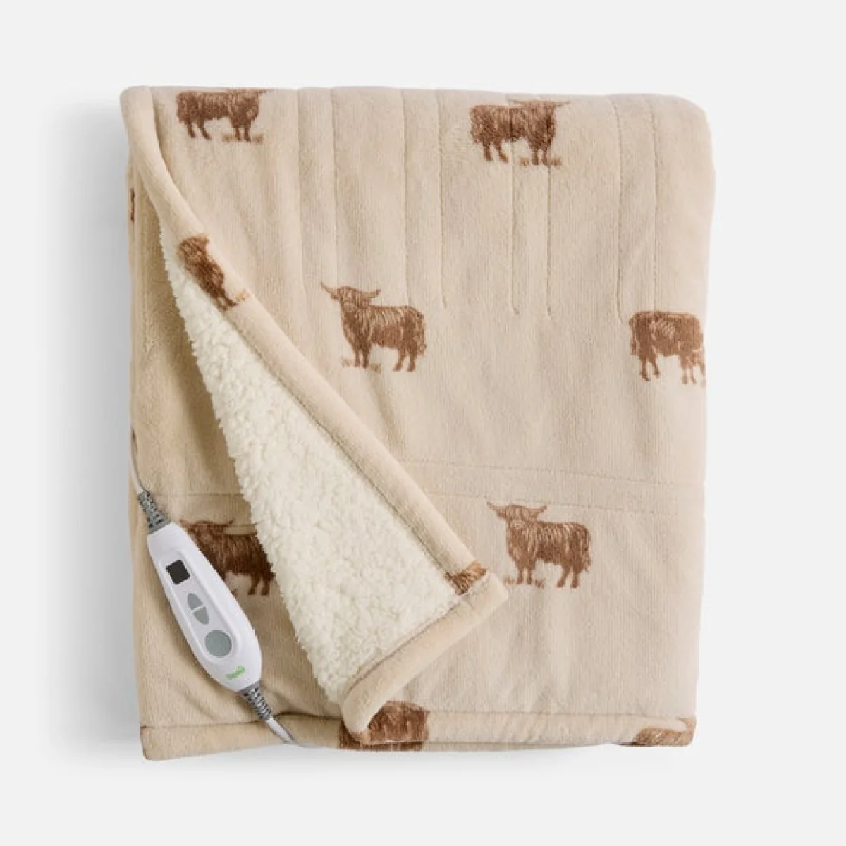 Highland Cow Sherpa Electric Throw Blanket – image 3