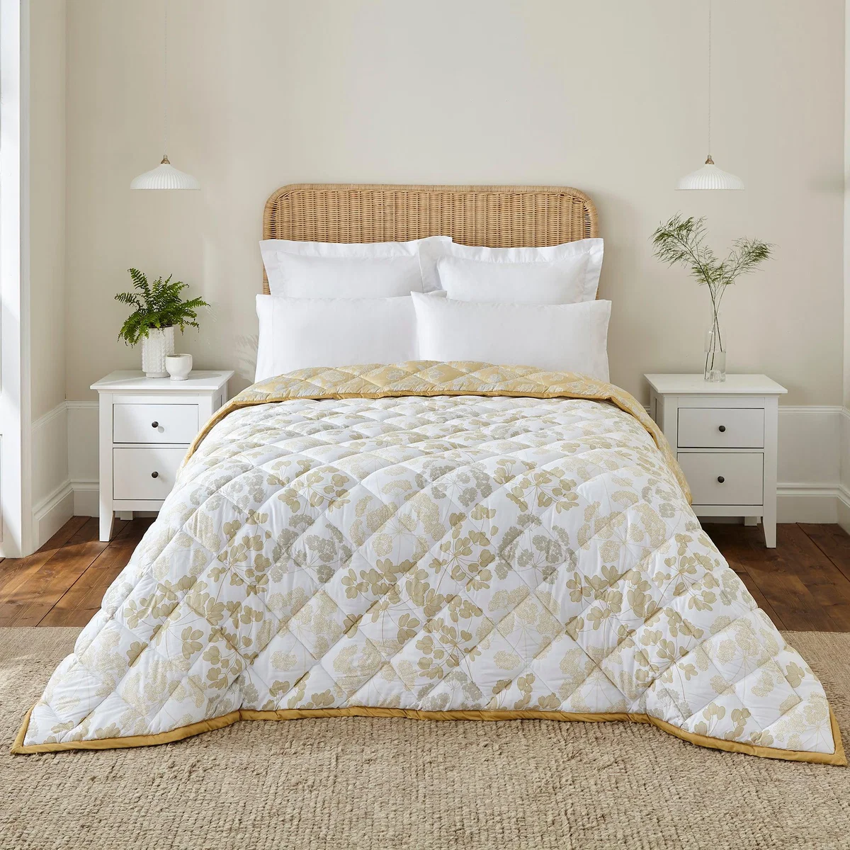 Dorma Daylesford Yellow 100% Cotton Bedspread Yellow – image 1