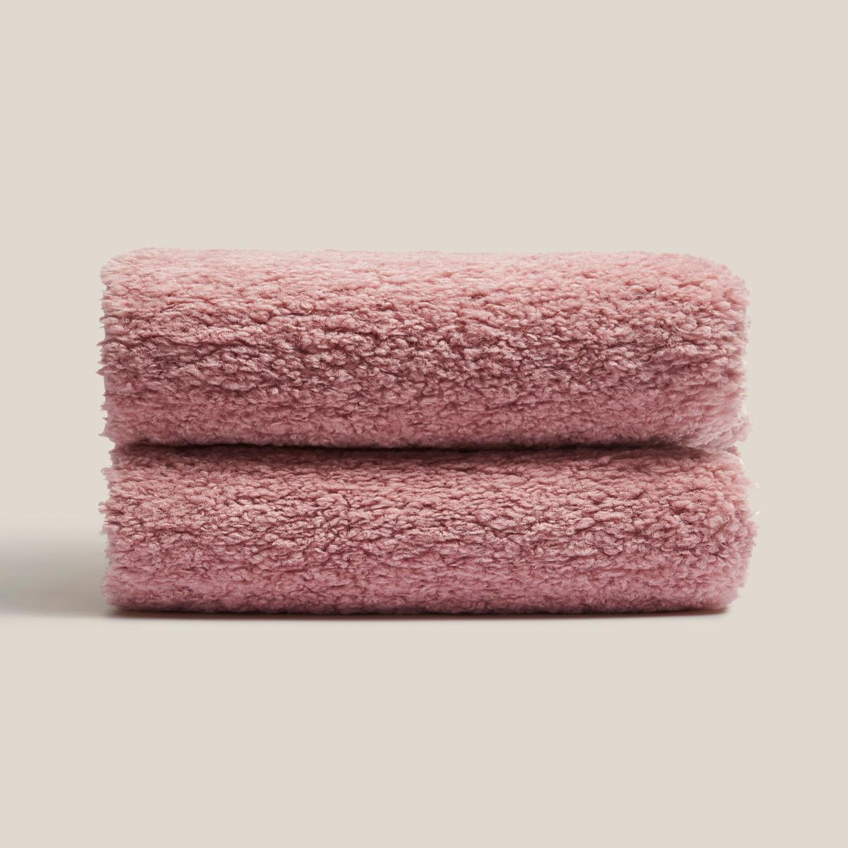 Borg Wool Look Throw Pink – image 4